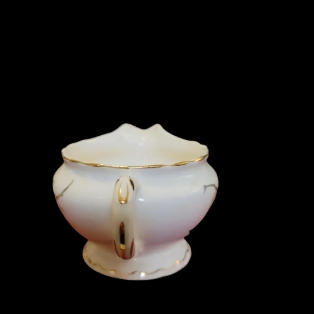 VINTAGE POPE GOSSER DOGWOOD creamer 3191 gold and floral